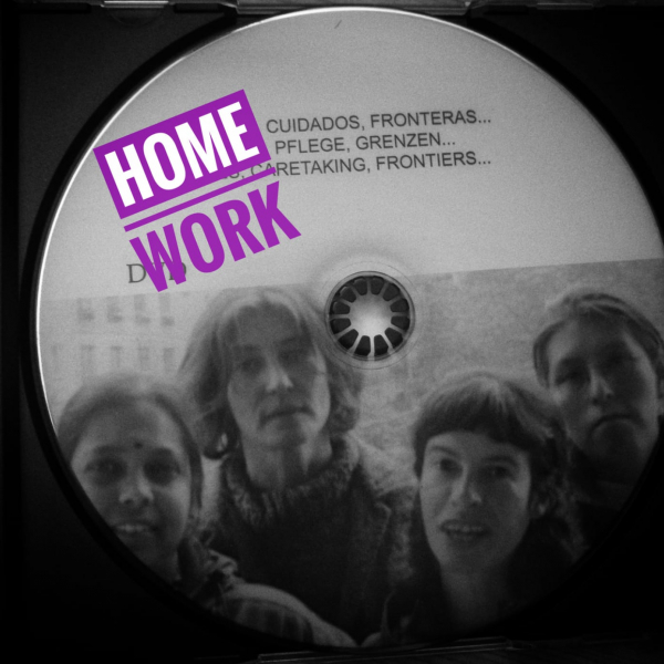CD-Cover mit Frauengesichtern und dem Schriftzug "Homework"